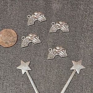 Over The Rainbow Charm Set of 4 Rainbows, 2 Wands